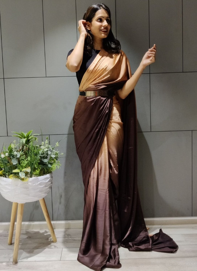 Multi shade booming silk ready to wear stylist saree
