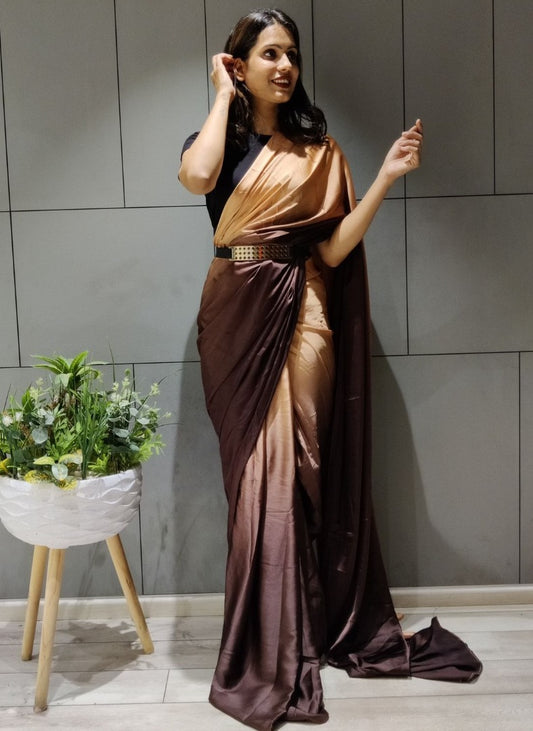 Multi shade booming silk ready to wear stylist saree