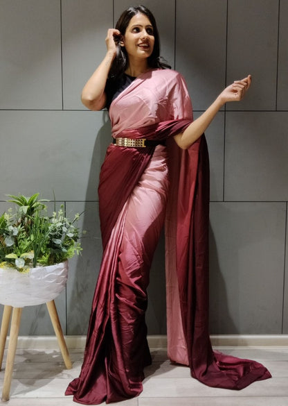Multi shade booming silk ready to wear stylist saree
