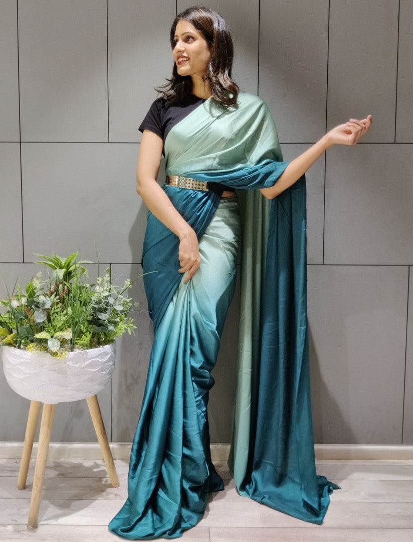 Multi shade booming silk ready to wear stylist saree
