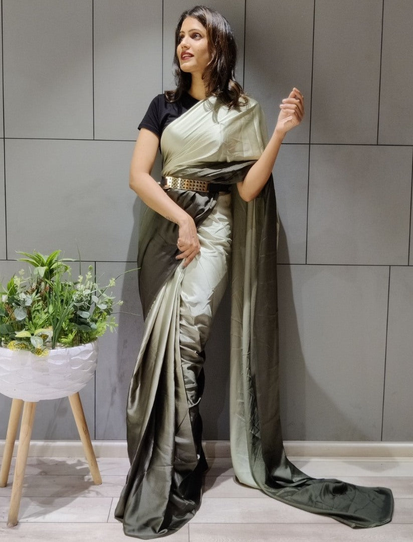 Multi shade booming silk ready to wear stylist saree