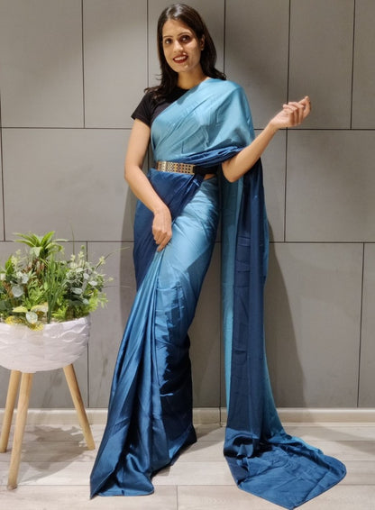 Multi shade booming silk ready to wear stylist saree