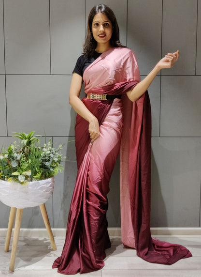 Multi shade booming silk ready to wear stylist saree