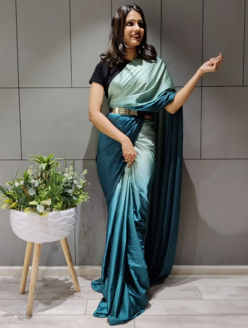 Multi shade booming silk ready to wear stylist saree