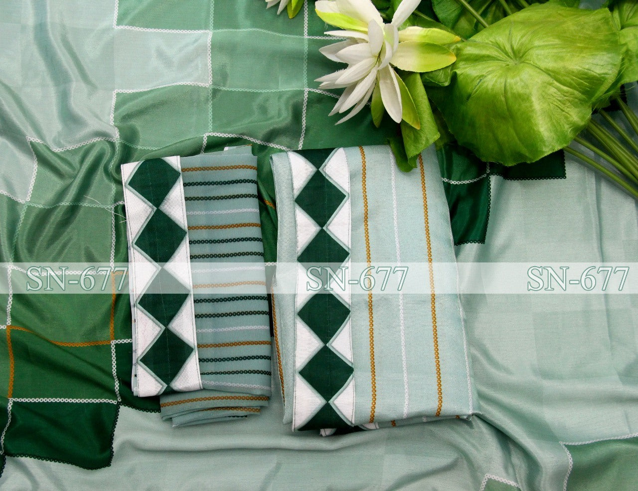 Multi shade pistagreen chinon silk digital printed saree