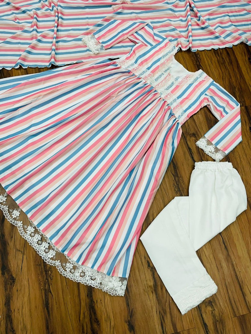 Multicolor american crepe digital printed kurti