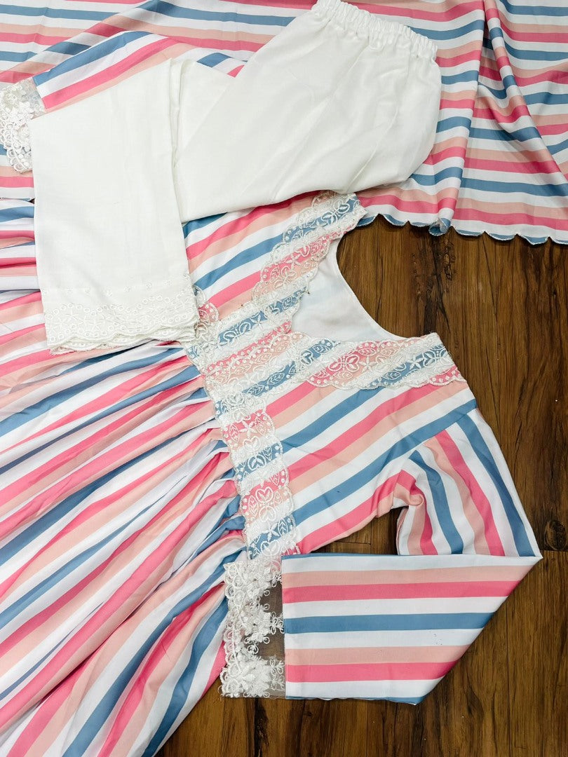 Multicolor american crepe digital printed kurti