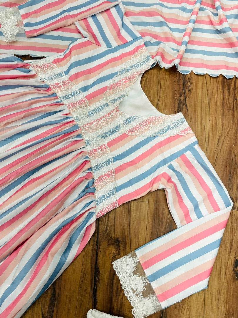 Multicolor american crepe digital printed kurti