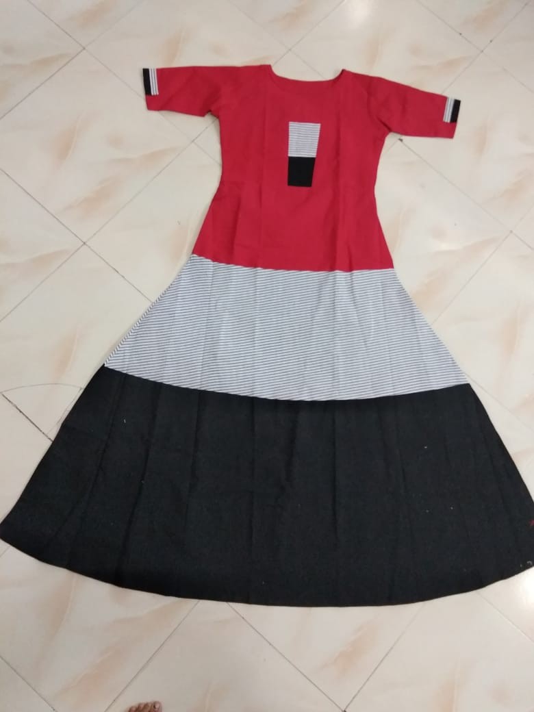 multicolor cotton long kurti
