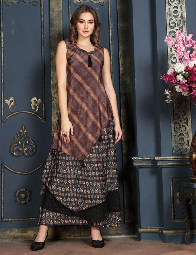 multicolor cotton printed casual kurti