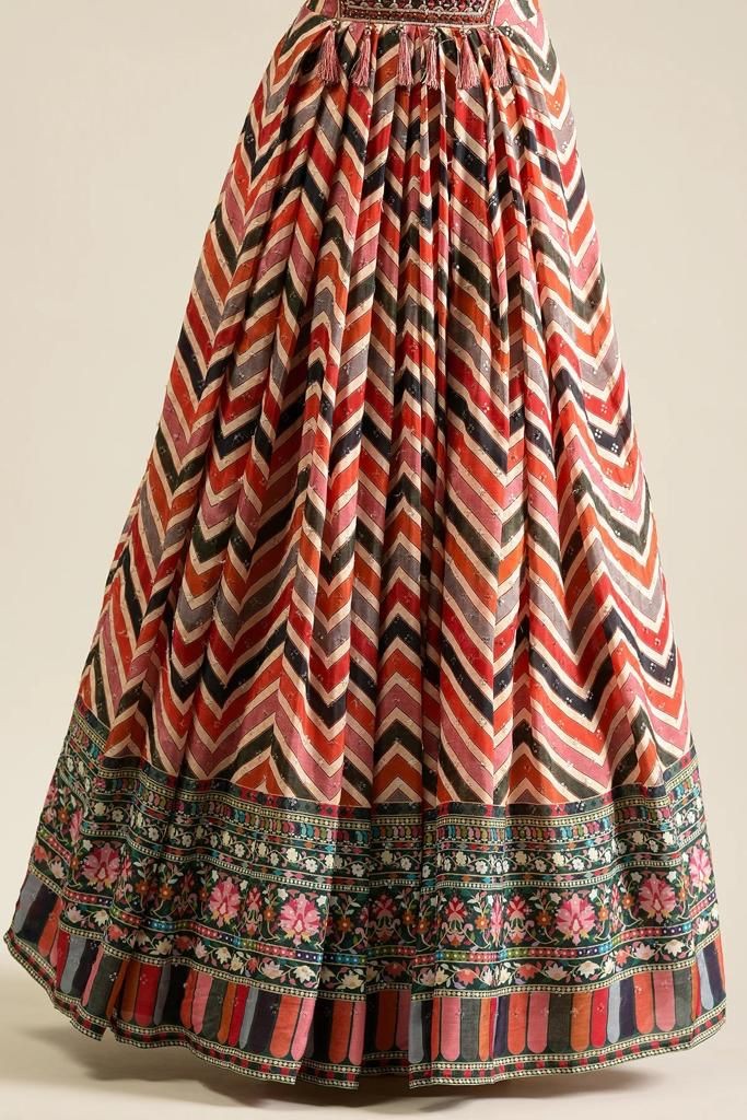 Multicolor crepe printed designer gown