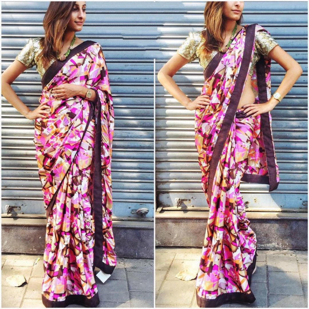 multicolor georgette casual wear saree