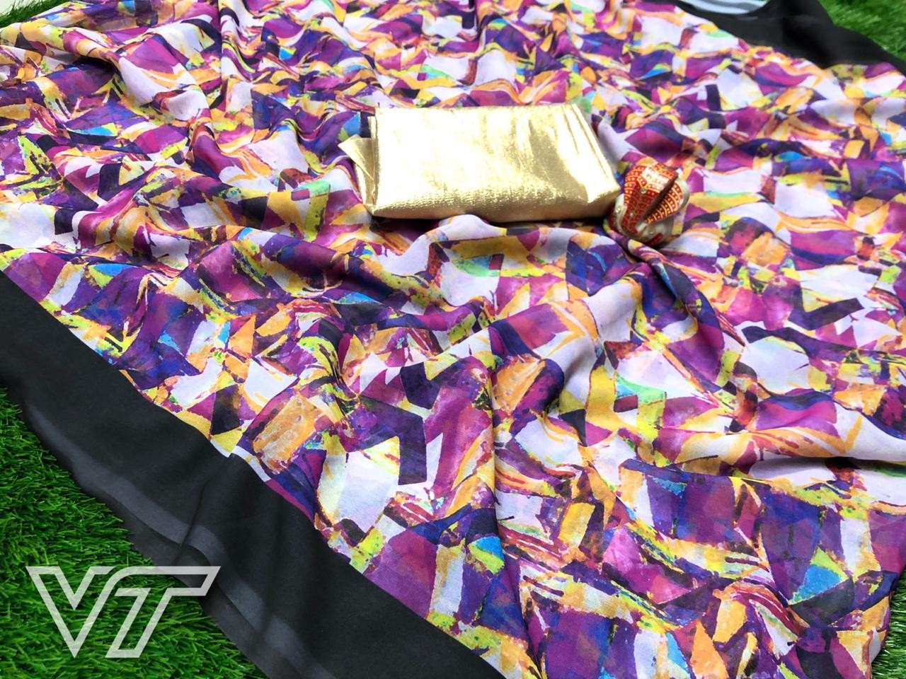 multicolor georgette casual wear saree