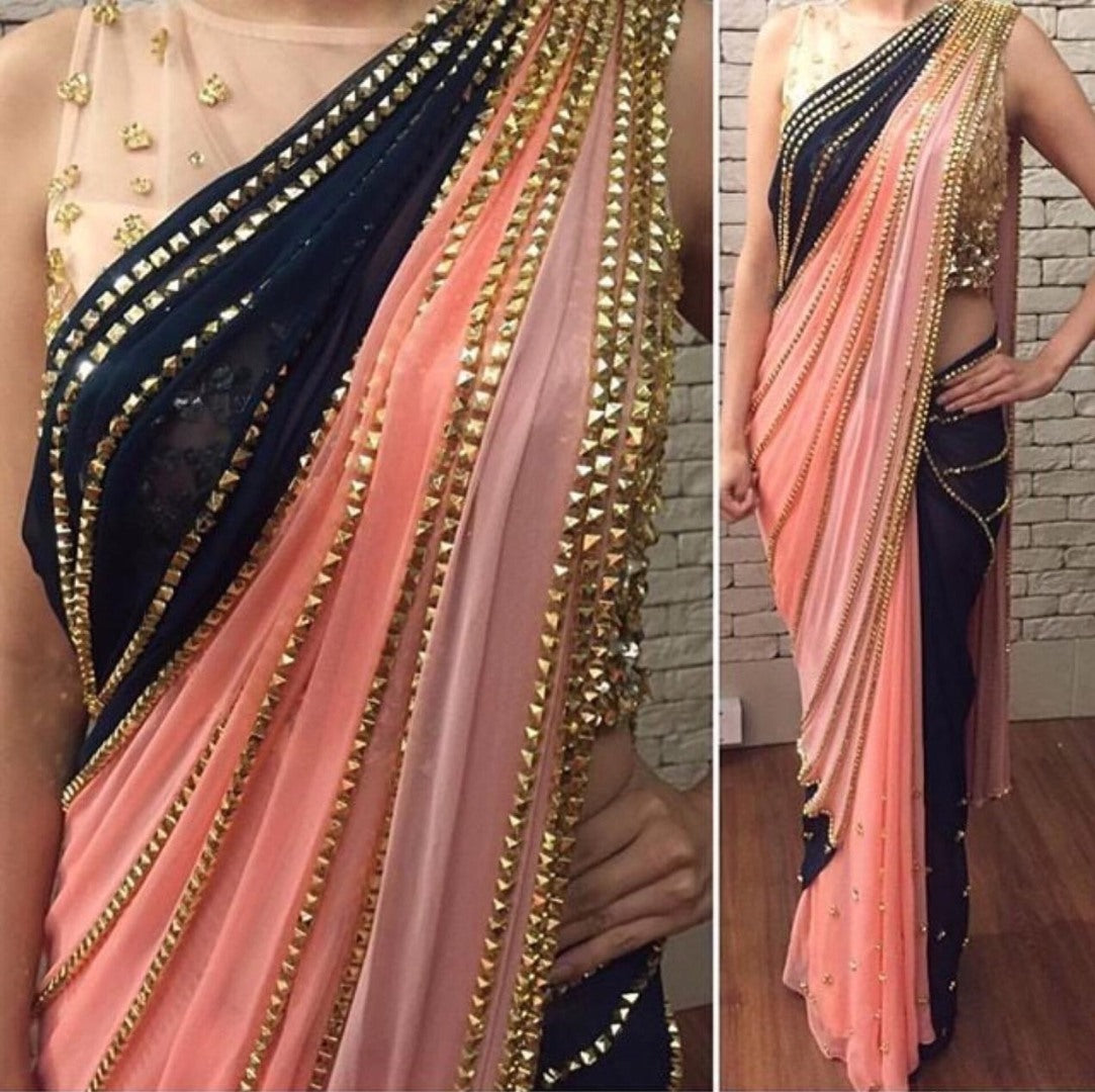 Multicolor georgette designer saree
