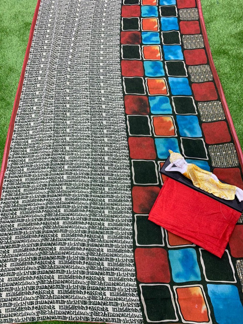 Multicolor georgette digital printed saree