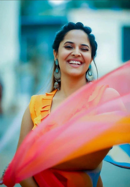 Multicolor georgette fancy print casual wear saree