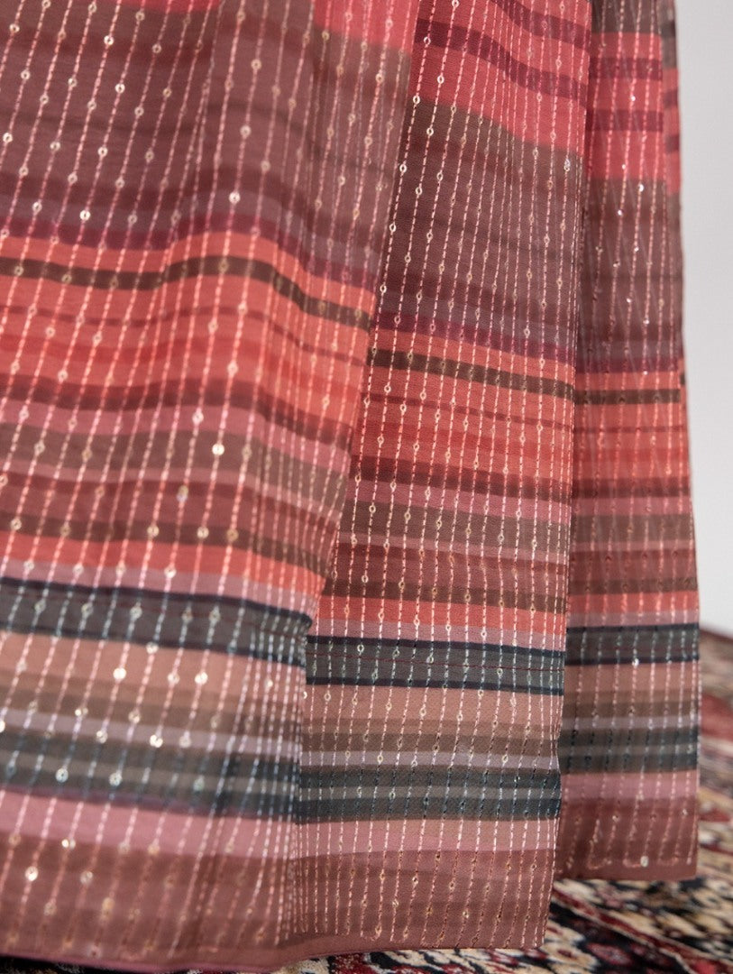 Multicolor georgette print and sequence embroidery work lehenga choli for ceremony