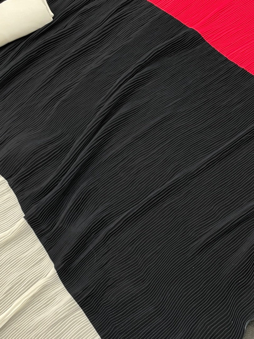 Multicolor georgette printed pleated saree