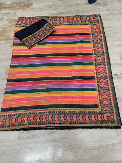 Multicolor georgette sequence embroidered saree
