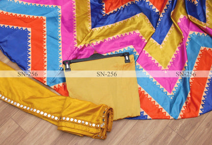 Multicolor gota silk digital printed lehenga choli