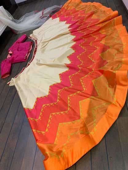 Multicolor printed beautiful ceremonial lehengha choli