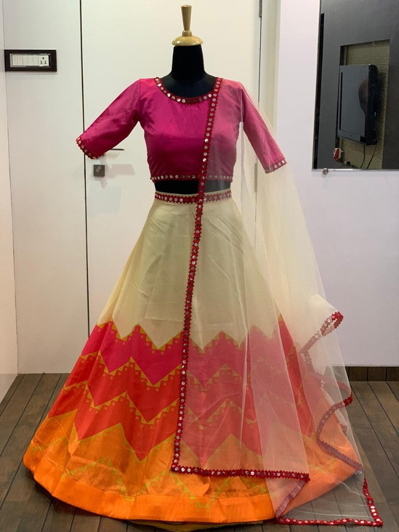 Multicolor printed beautiful ceremonial lehengha choli