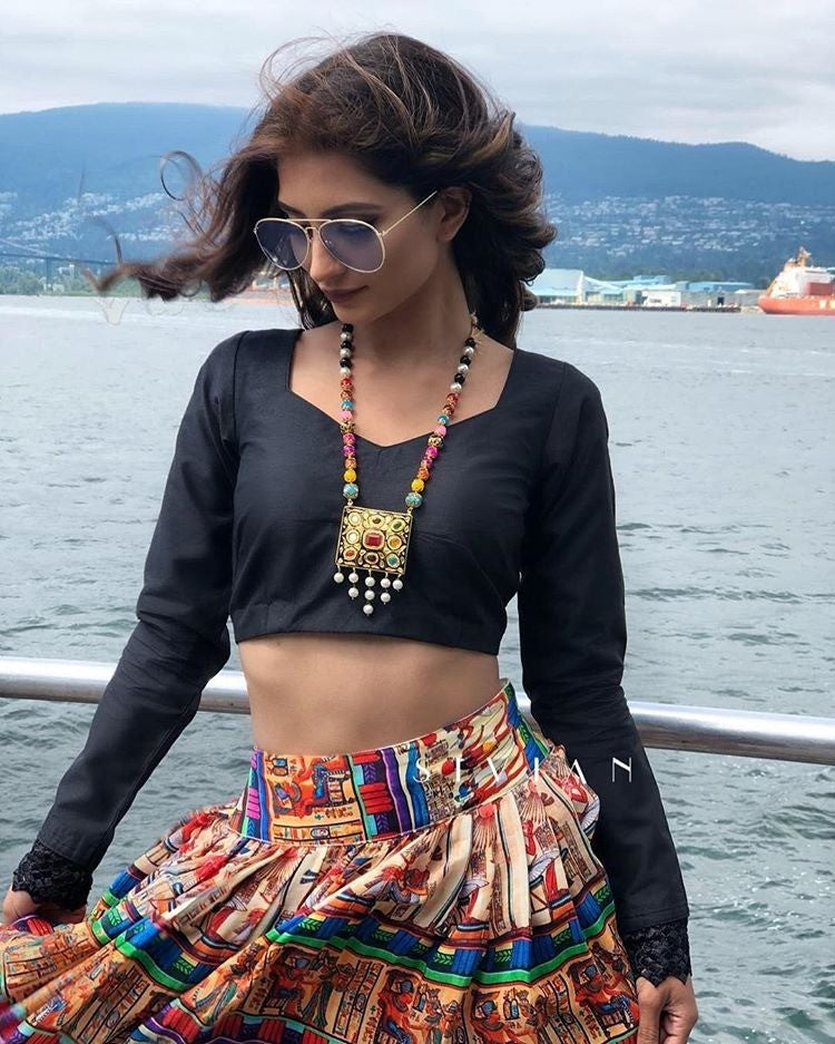 Multicolor printed tapeta silk festival wear lehenga choli