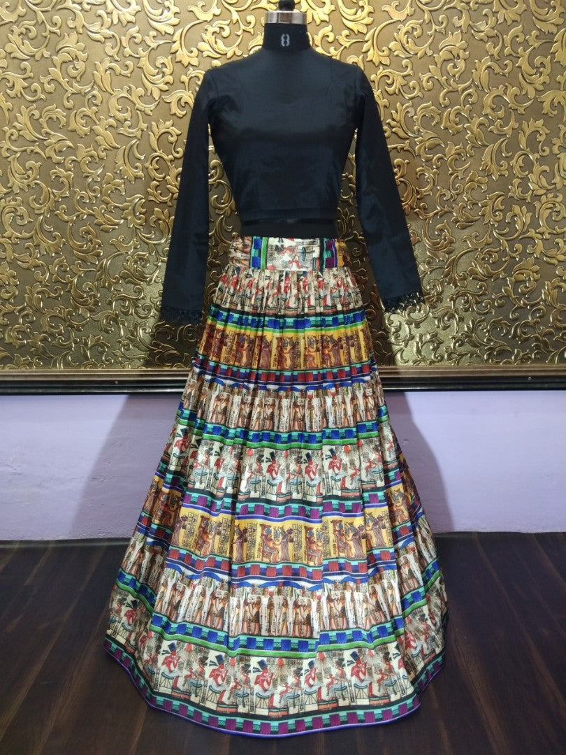 Multicolor printed tapeta silk festival wear lehenga choli