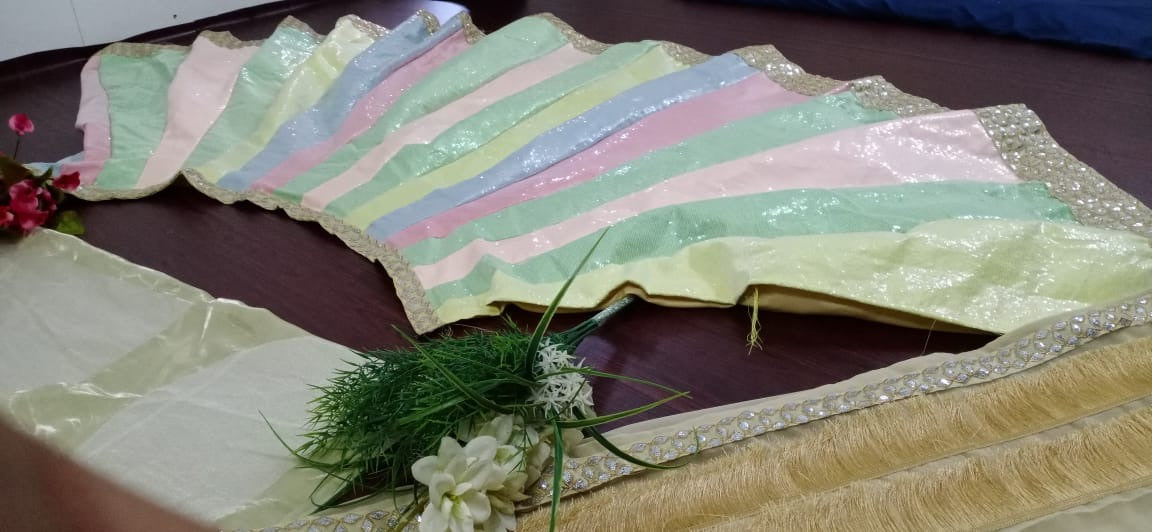 Multicolor satin banglory fully sequence work lehenga choli