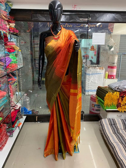 multicolor soft silk saree