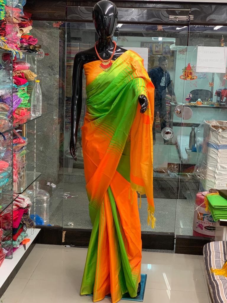 multicolor soft silk saree