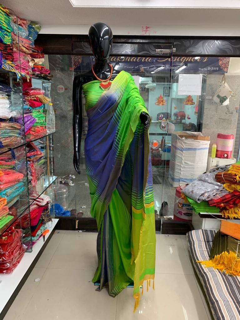 multicolor soft silk saree