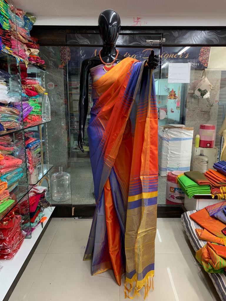 multicolor soft silk saree