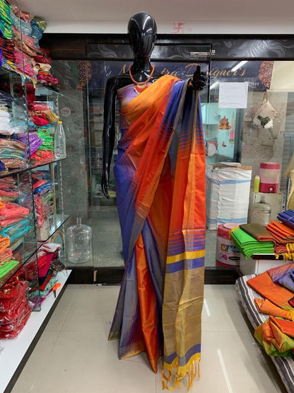 multicolor soft silk saree