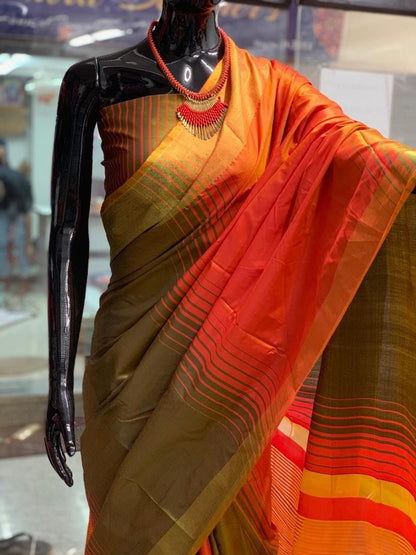 multicolor soft silk saree