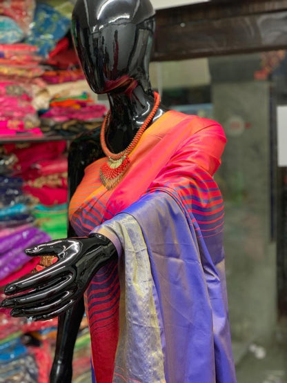 multicolor soft silk saree