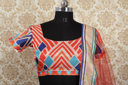 Multicolored banglory satin digital printed bollywood style lehenga choli