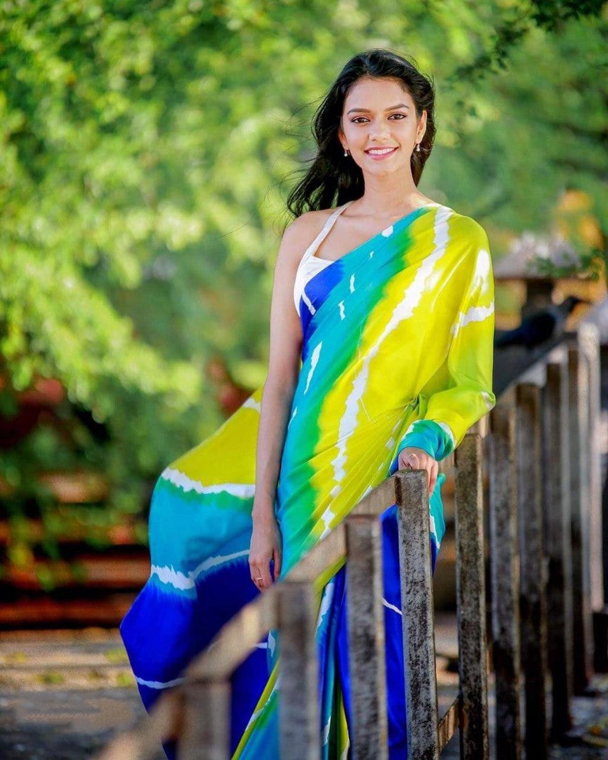 multicolored georgette stylist casual wear saree