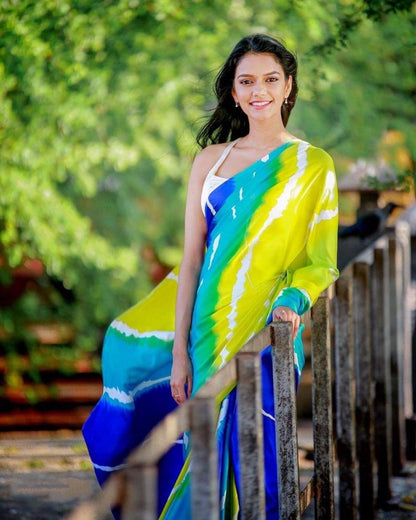 multicolored georgette stylist casual wear saree