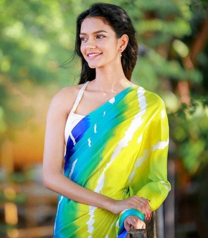 multicolored georgette stylist casual wear saree