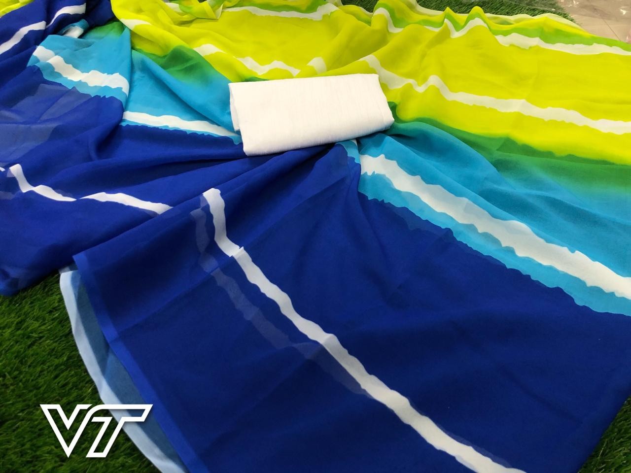 multicolored georgette stylist casual wear saree