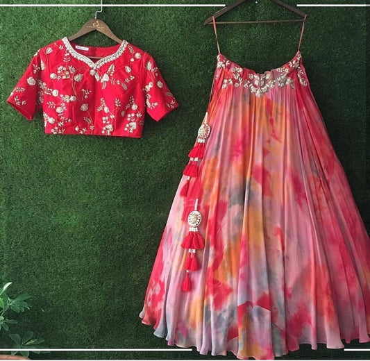 Multicolored printed beautiful designer lehenga choli