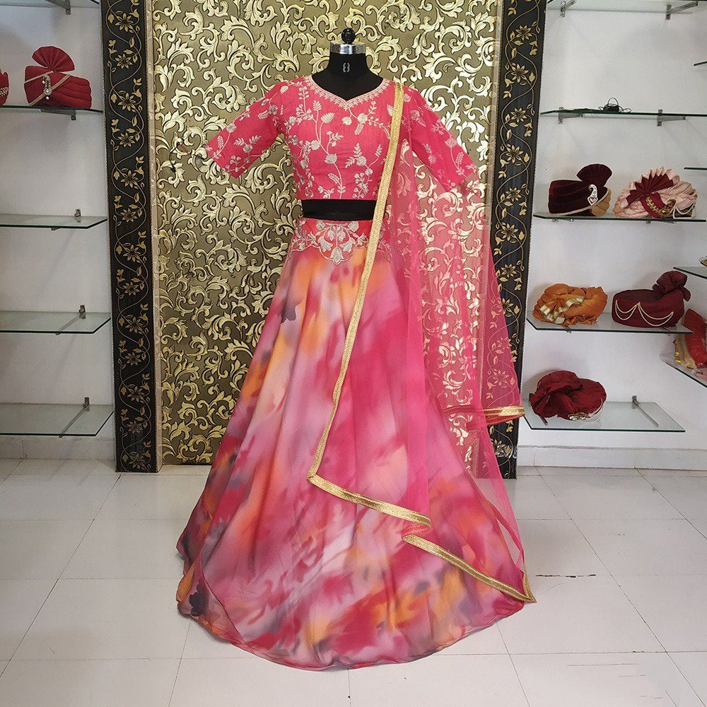Multicolored printed beautiful designer lehenga choli