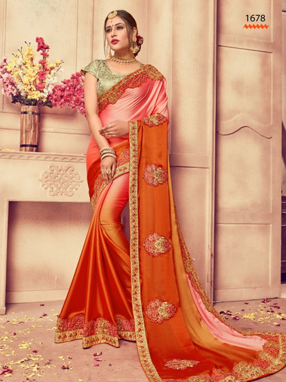 multicolored rangoli silk designer embroidered wedding saree