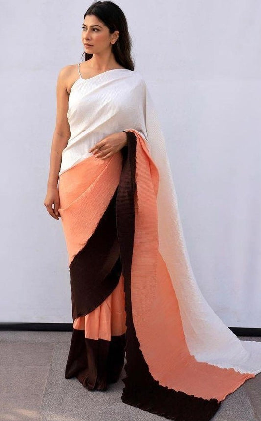 Multicolour georgette digital printed work saree