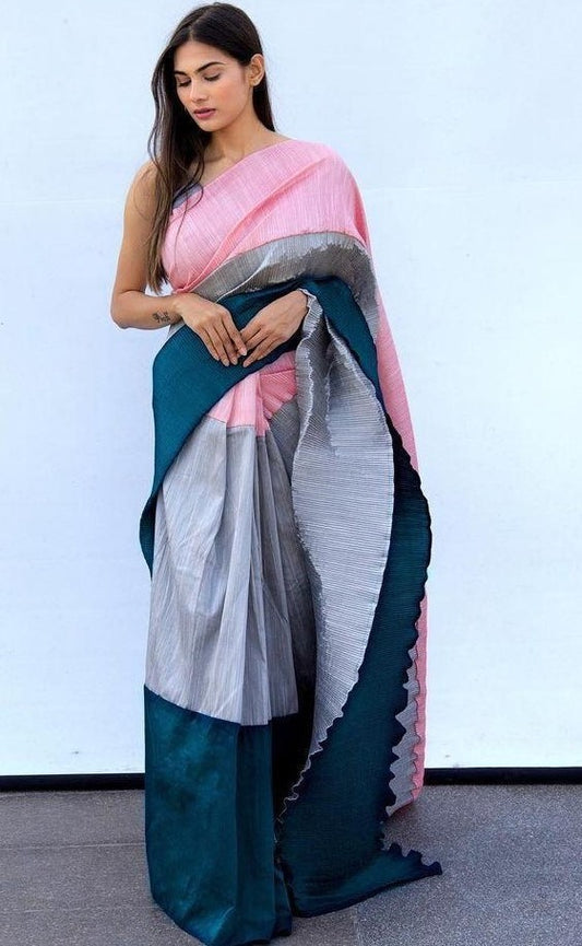 Multicolour georgette digital printed work saree