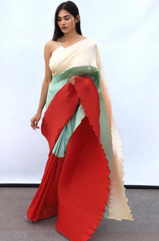 Multicolour georgette digital printed work saree