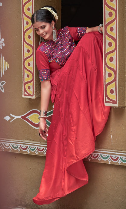 Navratri special maroon soft cotton chaniya choli for garba