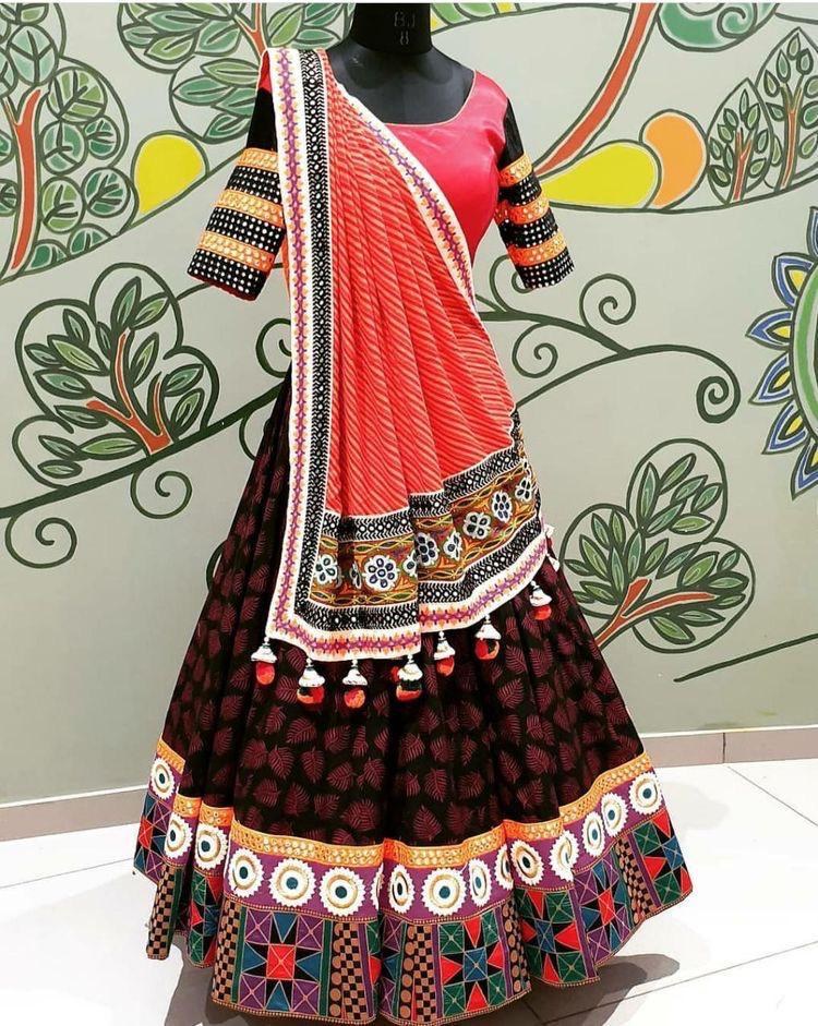 Navratri special multi color digital printed lehenga choli