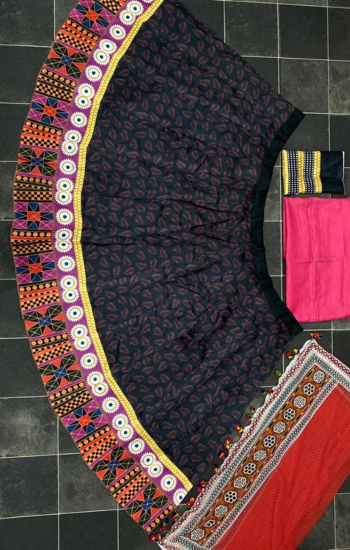 Navratri special multi color digital printed lehenga choli